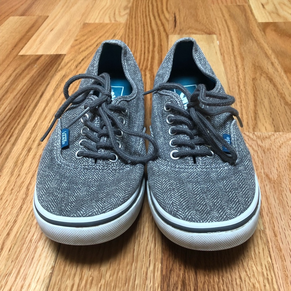 VANS GRAY HERRINGBONE SNEAKERS WOMEN’S SIZE 6